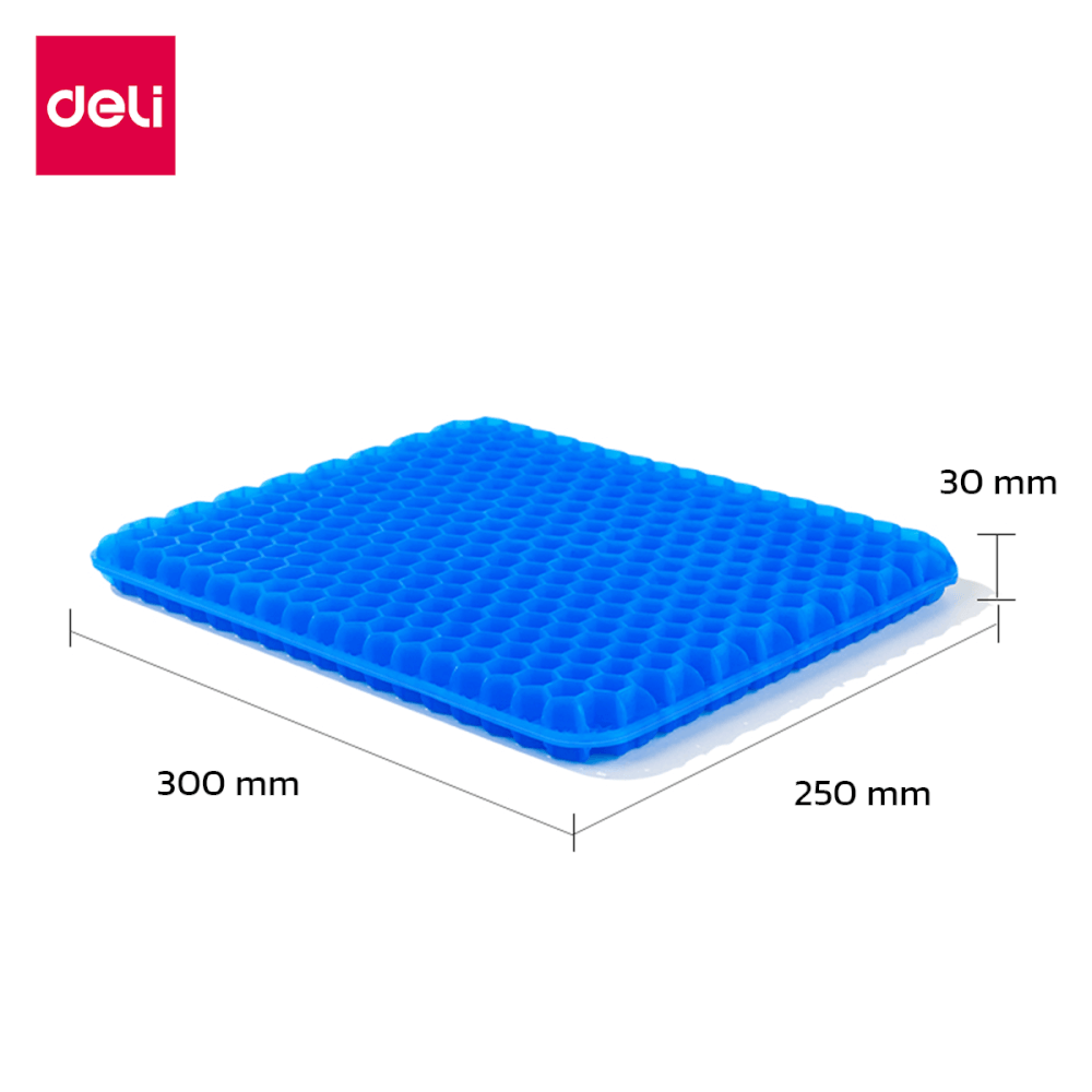 เบาะรองนั่งเจล DELI VS756-BL-01 ขนาด 25X30X3 CM